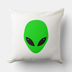 Green Alien Head Kussen