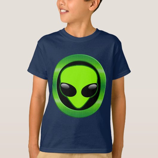 GREEN ALIEN HEAD T-SHIRT (Voorkant)