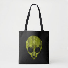 Green Alien Head-Tas Tote Bag