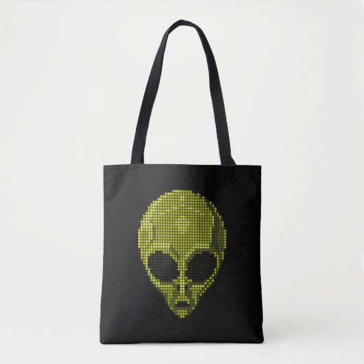 Green Alien Head-Tas Tote Bag (Voorkant)