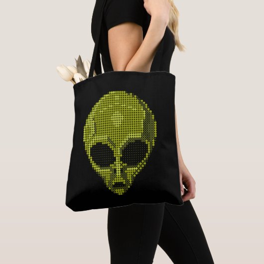 Green Alien Head-Tas Tote Bag (Dichtbij)