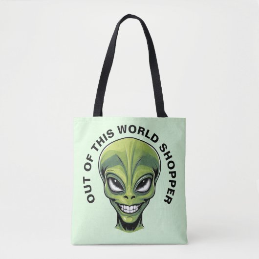 Green Alien Head Tote Bag (Voorkant)