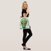 Green Alien Head Tote Bag (Op model)