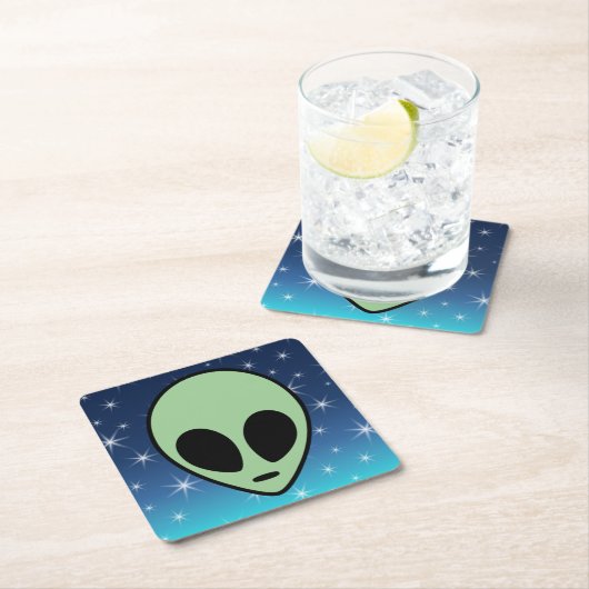 Green Alien Kartonnen Onderzetters (Insitu)