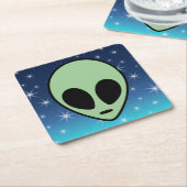 Green Alien Kartonnen Onderzetters (Schuin)