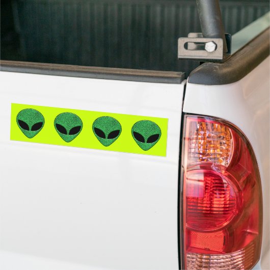Green Alien Lizard Creature Bumpersticker (Op Truck)