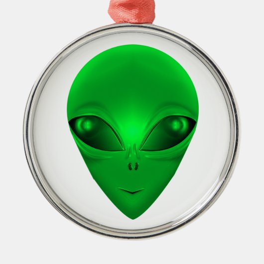 GREEN ALIEN METALEN ORNAMENT (Voorkant)