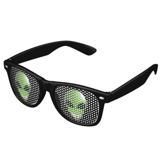 Green alien Retro Party Shades Zonnebril (Gekanteld)