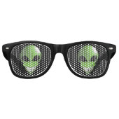 Green alien Retro Party Shades Zonnebril (Voorkant)