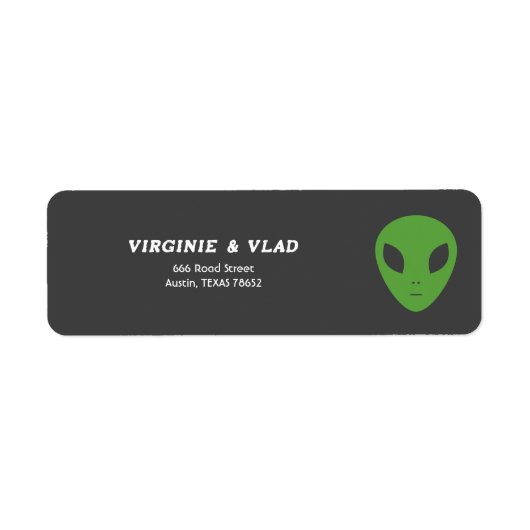 Green Alien Return-adreslabel Etiket (Voorkant)