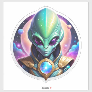 Green Alien Sticker