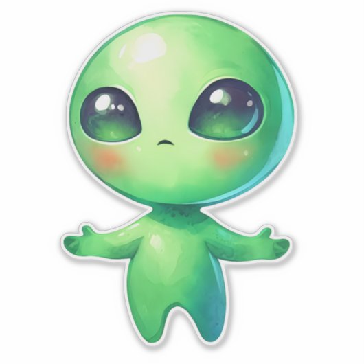 Green Alien Sticker (Voorkant)