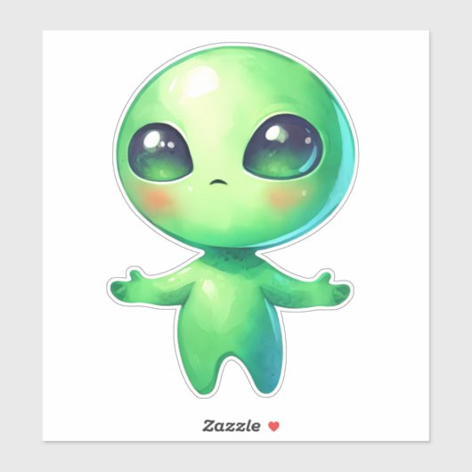 Green Alien Sticker (Vel)