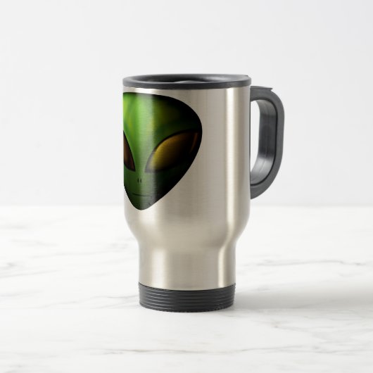 Green Alien Travel Mug Reisbeker (Voorkant rechts)
