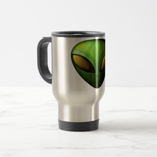 Green Alien Travel Mug Reisbeker (Voorkant links)