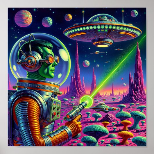 Green Aliens Can't Aim Poster (Voorkant)