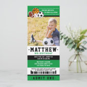 Green All Star Sport Ticket Birthday Foto Kaart (Staand voorkant)