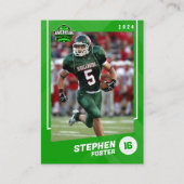 Green American Football Player Trading Kaart Contactkaartje (Voorkant)