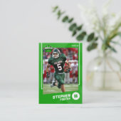 Green American Football Player Trading Kaart Contactkaartje (Staand voorkant)