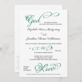 Green Anchor God is Love Christelijk Wedding Kaart (Voorkant / Achterkant)
