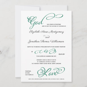Green Anchor God is Love Christelijk Wedding Kaart