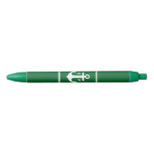Green Anchor Monogrammed Zwarte Inkt Pen (Voorkant)