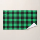 Green and Black Buffalo Check Gingham Holiday B Bad Handdoek (Handdoek)