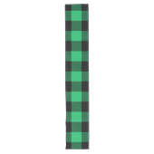 Green and Black Buffalo Check Gingham Holiday L Lange Tafelloper (Voorkant)