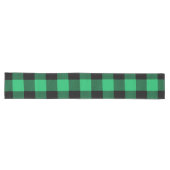 Green and Black Buffalo Check Gingham Holiday L Lange Tafelloper (Horizontaal)