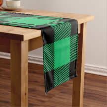 Green and Black Buffalo Check Gingham Holiday L