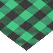 Green and Black Buffalo Check Gingham Holiday L Lange Tafelloper (Hoek)