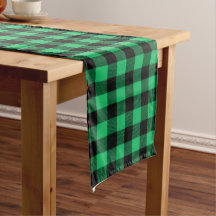 Green and Black Buffalo Check Gingham Holiday L