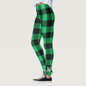 Green and Black Buffalo Check Gingham Holiday Le Leggings (Links)