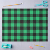 Green and Black Buffalo Check Gingham Holiday Tissuepapier (Craft)