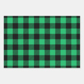 Green and Black Buffalo Check Gingham Holiday W Inpakpapier Vel (Voorkant 3)