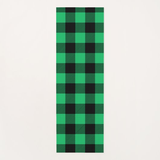 Green and Black Buffalo Check Gingham Holiday Yo Yogamat (Voorkant)