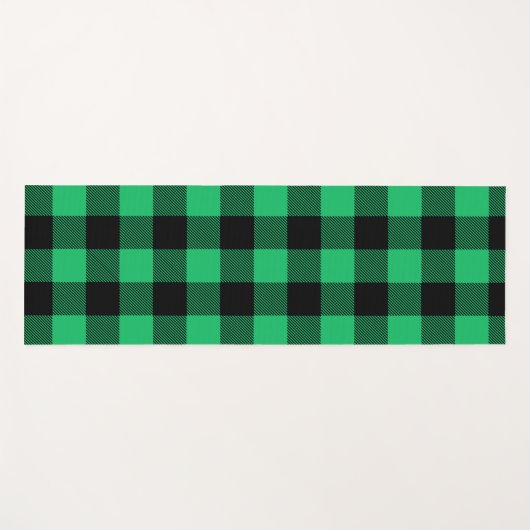 Green and Black Buffalo Check Gingham Holiday Yo Yogamat (Voorkant (horizontaal))