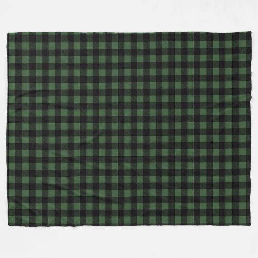 Green and Black Buffalo Plaid Christmas Check Fleece Deken (Voorkant (Horizontaal))