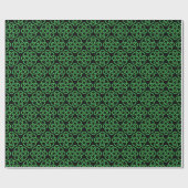 Green and Black Celtic Shield Knot Cadeaupapier (Vlak)