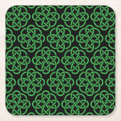 Green and Black Celtic Shield Knot Kartonnen Onderzetters (Voorkant)