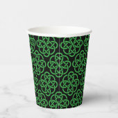 Green and Black Celtic Shield Knot Papieren Bekers (Rechts)