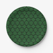 Green and Black Celtic Shield Knot Papieren Bordje (Voorkant)