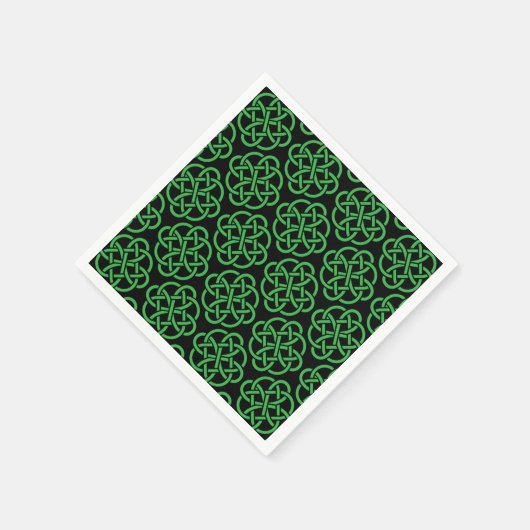 Green and Black Celtic Shield Knot Servet (Hoek)