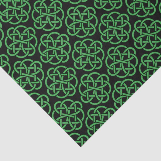 Green and Black Celtic Shield Knot Tissuepapier (Detail)