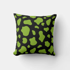 Green and black Cow Print Decorative Pillow Kussen