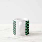 Green and black diamond pattern espresso kop (Achterkant)
