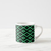 Green and black diamond pattern espresso kop (Rechts)