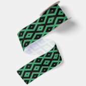 Green and black diamond pattern satijnen lint (Achterkant)