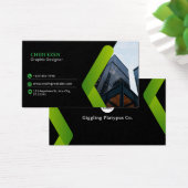 Green and Black Minimalist Modern Business Card Visitekaartje (Bureau)