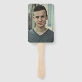 Green and Black Photo Afstuderen Hand Fan Handwaaier (Achterkant)